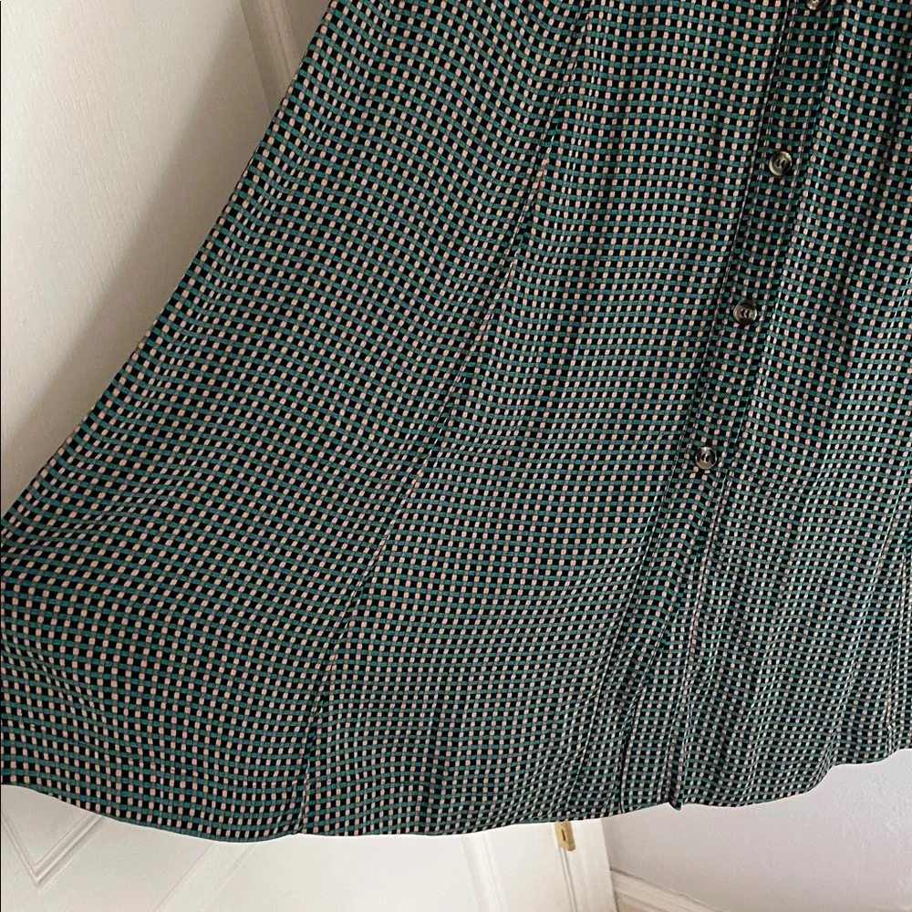 Ganni Black Green Check Button-Front Maxi Skirt size 36 - Picture 4 of 9